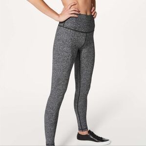 Lululemon Wunder Under Leggings, 28", Heathered Black, Size 10, EUC